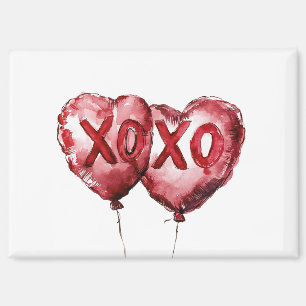 Red XOXO Heart Balloons Magnet