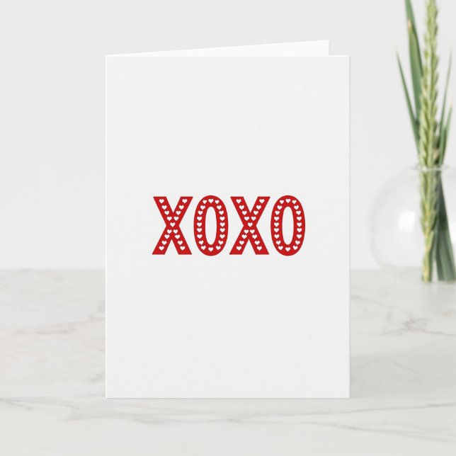 Red Xoxo Heart Pattern Card (Front)