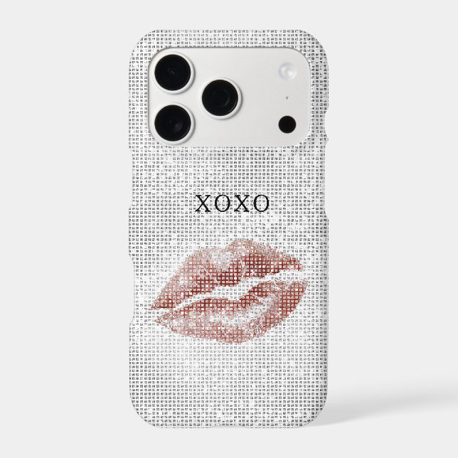 Red XOXO Lips Sparkle  Case-Mate iPhone Case (Back)