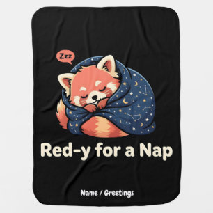 Red-y For A Nap Cute Sleepy Red Panda Kawaii Baby Blanket