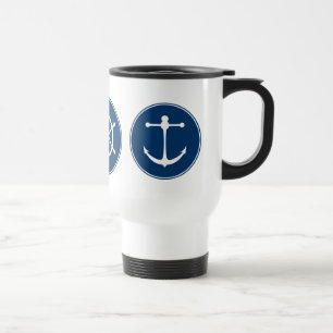 Red Yacht Club Pattern Travel Mug