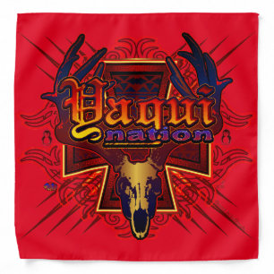 Red Yaqui Nation Deer Skull Bandana design