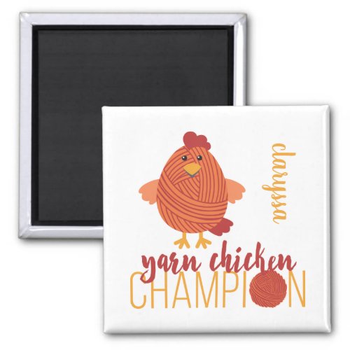 Red Yarn Chicken Champion Magnet