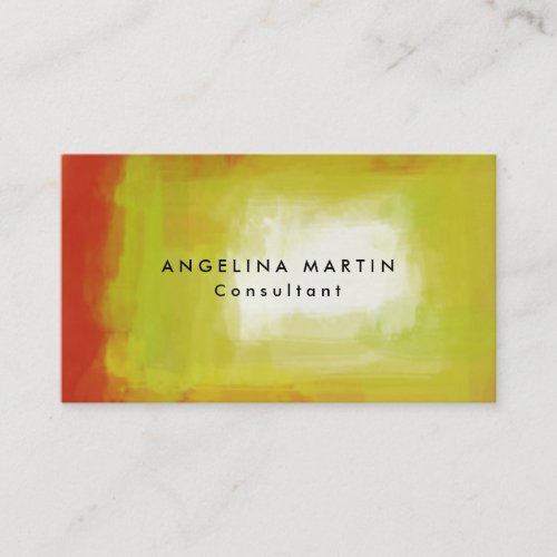 Red Yellow Abstract Art Plain Modern Feminine Business Card