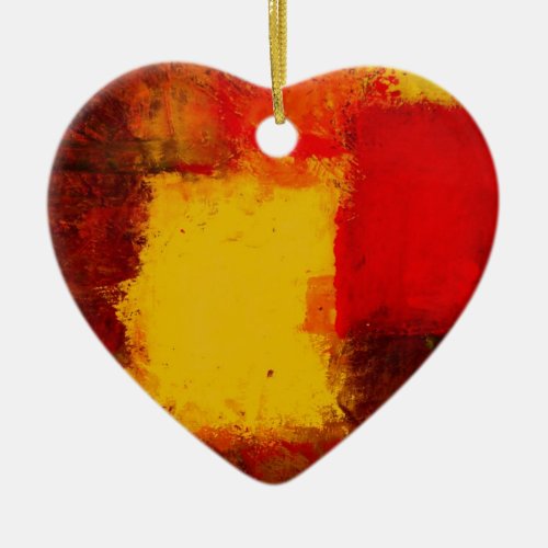 Red Yellow Abstract Ceramic Ornament