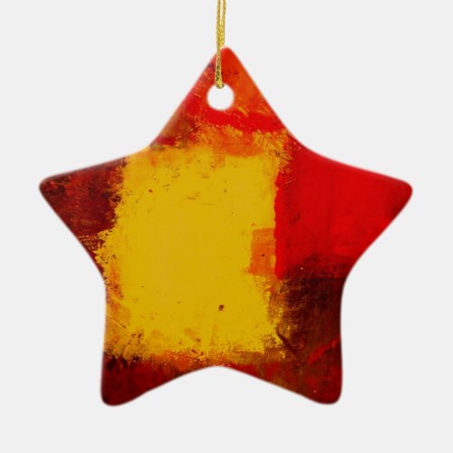 Red Yellow Abstract Ceramic Ornament