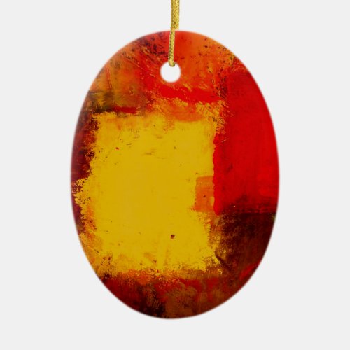 Red Yellow Abstract Ceramic Ornament