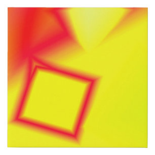 RED YELLOW ABSTRACT CIRCULAR DESIGN POSTER FAUX CANVAS PRINT