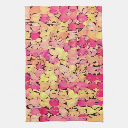 Red Yellow Abstract Design Towel