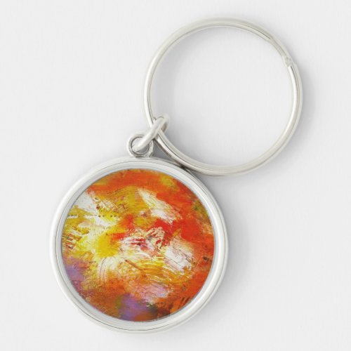 Red Yellow Abstract Keychain
