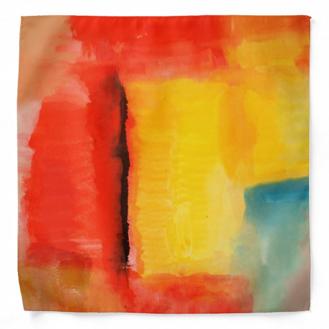 Red Yellow Abstract Painting Bandana (Front)