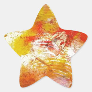 Red Yellow Abstract Star Sticker