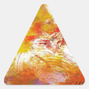 Red Yellow Abstract Triangle Sticker