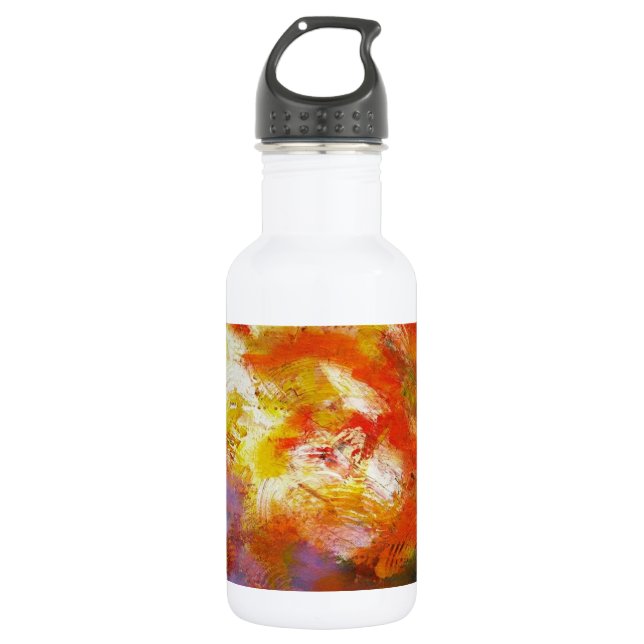 Red Yellow Abstract Water Bottle (Front)