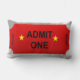 Red & Yellow Admit One Ticket Home Theater Design Lumbar Pillow
