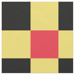 Red, yellow and black checkerboard pattern fabric