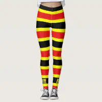 Yellow leggings outlet with black stripe