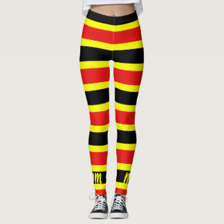 Red, Yellow, and Black Coral Snake Stripe Leggings