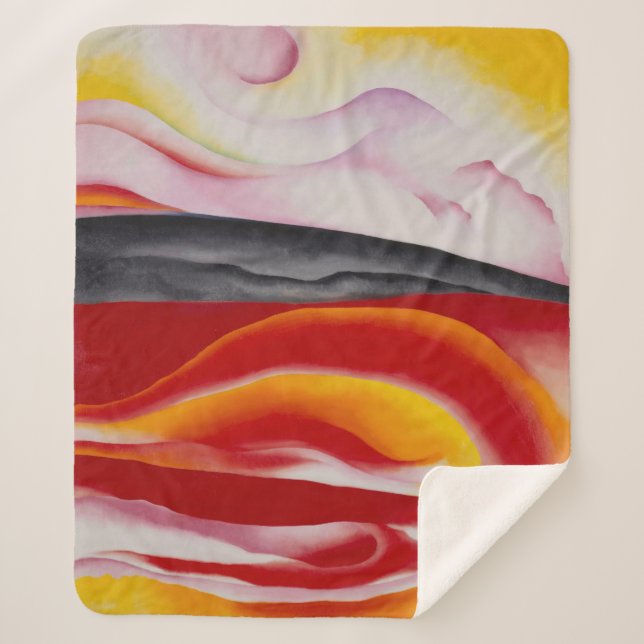 Red, Yellow and Black Streak | Georgia O'Keeffe | Sherpa Blanket (Front)