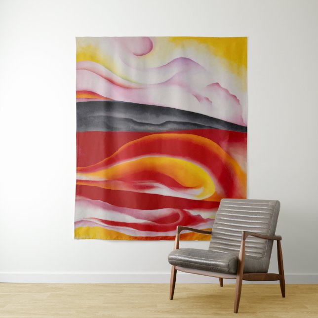 Red, Yellow and Black Streak | Georgia O'Keeffe | Tapestry (In Situ)