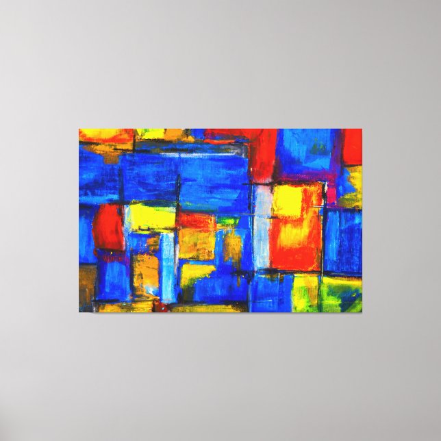 Red, Yellow, and Blue Abstract wall art (Front)