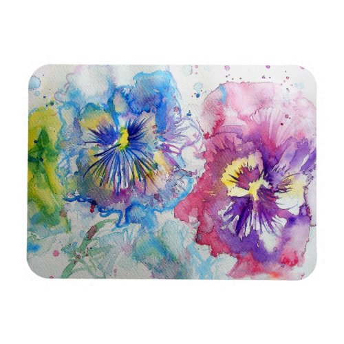 RedYellow and Blue Panies flower Photo Magnet