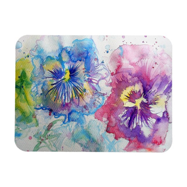 Red,Yellow and Blue Panies flower Photo Magnet (Horizontal)