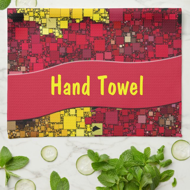 Red, Yellow and Gold Mini Boxes Towel (Folded)