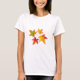 Red yellow and green autumn leaves T-Shirt