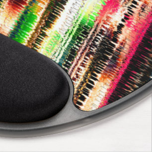 Red yellow and green colored striped sliced paper gel mouse pad