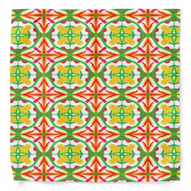 Red, Yellow and Lime Green Bandana (Front)