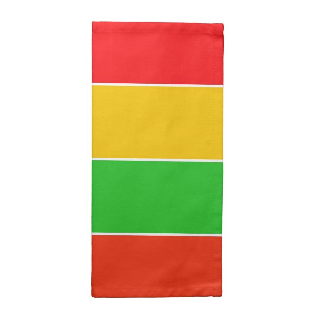 Red, Yellow and Lime Green Stripes Cloth Napkin (Half Fold)