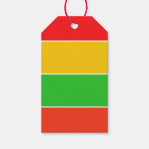 Red, Yellow and Lime Green Stripes Gift Tags