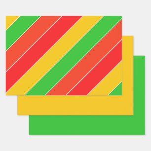 Red, Yellow and Lime Green Wrapping Paper Sheets
