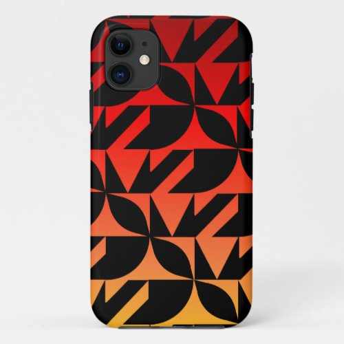 Red yellow and orange rhythmic design phone case