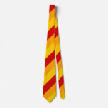 [ Thumbnail: Red, Yellow and Orange Stripes Tie ]
