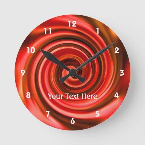 Red Yellow And Orange Whirlpool Abstract Round Clock