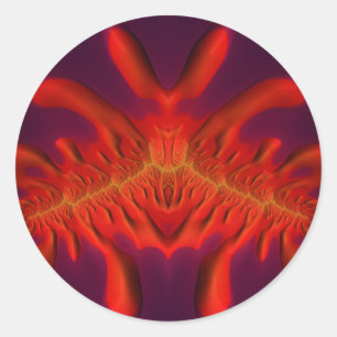 Red, Yellow and Purple ~ Classic Round Sticker