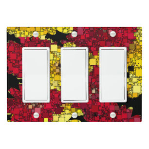 Red, Yellow, and Shades of Gold Mini Boxes Light Switch Cover