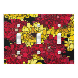 Red, Yellow, and Shades of Gold Mini Boxes Light Switch Cover