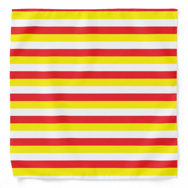 Red, Yellow and White Stripes Bandana (Front)