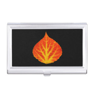 Red & Yellow Aspen Leaf #10 Case For Business Cards