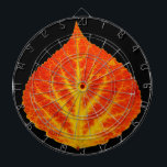 Red & Yellow Aspen Leaf #10 Dartboard With Darts<br><div class="desc">My painting of an aspen leaf in the bright yellows and reds of fall!</div>