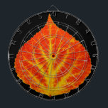 Red & Yellow Aspen Leaf #10 Dartboard With Darts<br><div class="desc">My painting of an aspen leaf in the bright yellows and reds of fall!</div>