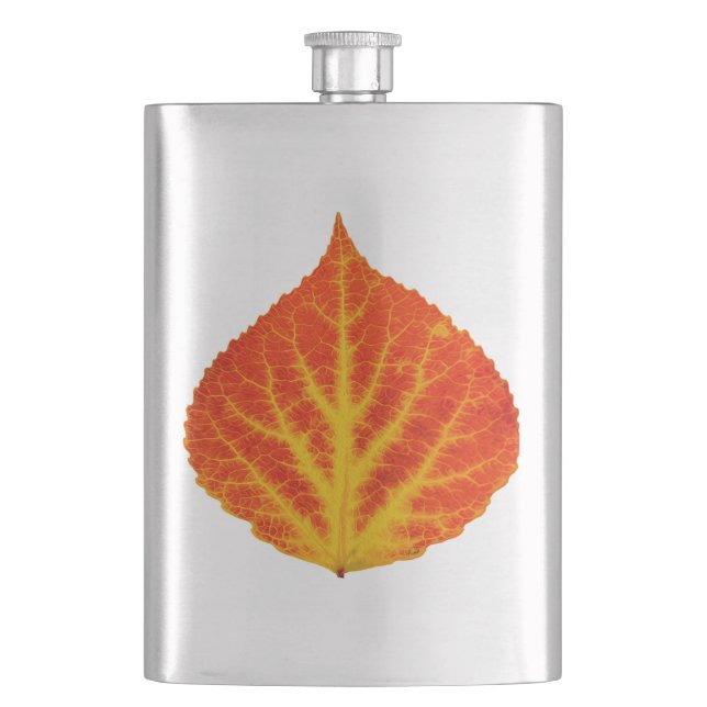 Red & Yellow Aspen Leaf #10 Flask (Front)