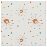 Red Yellow Atomic Starbursts Mid Century Pattern Fabric