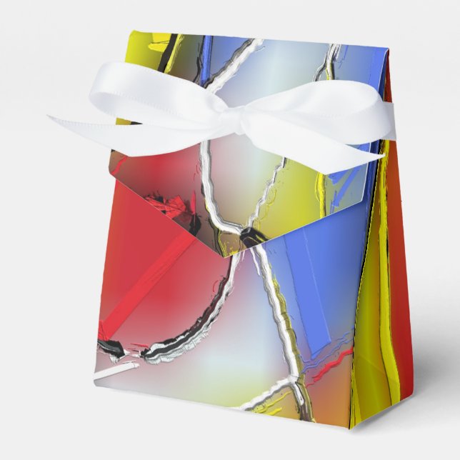 Red, Yellow, Black and Blue Favor Boxes (Front Side)