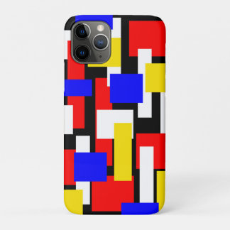 Red, Yellow, Black and Blue Geometric Blocks  iPhone 11 Pro Case