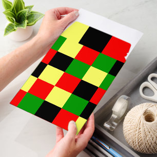 Red, Yellow, Black and Green Checkers Envelope Mailers