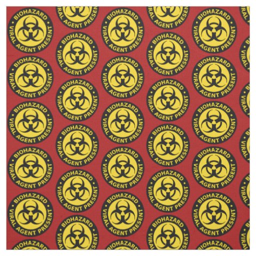 Red, Yellow  & Black Biohazard Warning Fabric